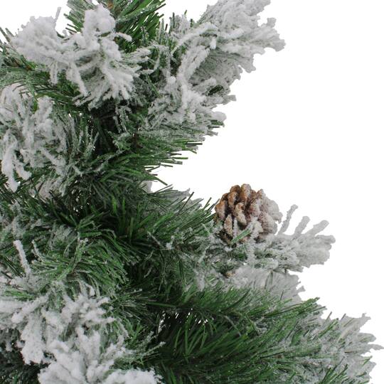 24" Unlit Flocked Pine Artificial Christmas Tree in Burlap Base